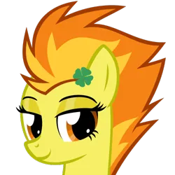 Size: 500x500 | Tagged: safe, artist:the smiling pony, derpibooru import, pony, .svg available, bust, clover, four leaf clover, image, lidded eyes, looking at you, png, simple background, smiling, solo, transparent background, vector