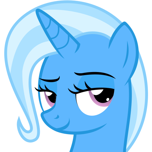 Size: 500x500 | Tagged: safe, artist:the smiling pony, derpibooru import, trixie, pony, unicorn, .svg available, bust, image, lidded eyes, looking at you, png, simple background, smug, solo, transparent background, vector