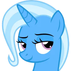 Size: 500x500 | Tagged: safe, artist:the smiling pony, derpibooru import, trixie, pony, unicorn, .svg available, bust, image, lidded eyes, looking at you, png, simple background, smug, solo, transparent background, vector