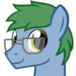 Size: 500x500 | Tagged: safe, artist:the smiling pony, derpibooru import, oc, oc:software patch, unofficial characters only, earth pony, pony, .svg available, bust, glasses, image, looking at you, png, simple background, smiling, solo, transparent background, vector