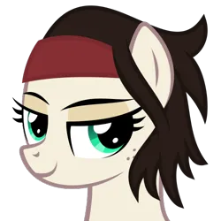 Size: 500x500 | Tagged: safe, artist:the smiling pony, derpibooru import, oc, oc:null, unofficial characters only, pony, .svg available, bust, headband, image, lidded eyes, looking at you, png, simple background, smiling, solo, transparent background, vector