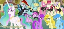 Size: 2732x1262 | Tagged: safe, artist:mlpcartel, derpibooru import, helia, lily, lily valley, princess celestia, roseluck, oc, oc:dragonfly, oc:evil doubleganger rainbow dash, oc:evildoubleganger fluttershy, oc:evildoubleganger twilight, oc:evildoublegangers, elements of insanity, crime, drill, gun, image, irony, jpeg, mexican, mexico, ponyville, rainbine, tattoo, weapon