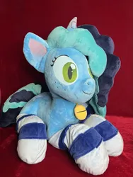 Size: 721x961 | Tagged: safe, derpibooru import, oc, alicorn, earth pony, original species, pegasus, plush pony, pony, unicorn, g5, my little pony: pony life, spoiler:comic, commission, customized toy, image, irl, misty brightdawn, photo, plushie, png, solo, toy