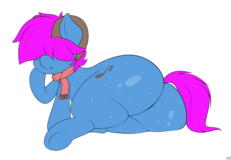 Size: 3884x2688 | Tagged: questionable, artist:blitzyflair, derpibooru import, oc, oc:bliss, earth pony, pony, butt, butt focus, clothes, curvy, cute, dummy thicc, fat, goat horns, horns, huge butt, image, large butt, looking at you, male, plot, png, presenting, scarf, solo, solo male, stallion, sweat, sweaty butt, tail, the ass was fat, thick, wide hips