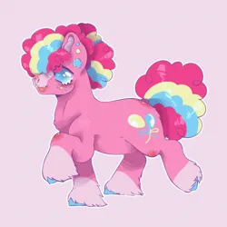 Size: 2800x2800 | Tagged: safe, artist:permafox, derpibooru import, pinkie pie, earth pony, pony, alternate design, coat markings, image, legs in air, open mouth, png, socks (coat marking), solo, twitterina design