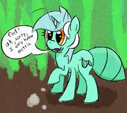 Size: 1518x1346 | Tagged: safe, artist:purppone, derpibooru import, lyra heartstrings, ant, ant pony, insect, original species, pony, image, lyrant, png, speech bubble
