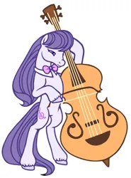 Size: 1483x2000 | Tagged: safe, octavia melody, earth pony, pony, bipedal, bowtie, cello, female, happy, image, mare, musical instrument, playing instrument, png, simple background, smiling, smirk, solo, standing on two hooves, white background