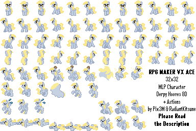Size: 384x256 | Tagged: safe, artist:dshou, artist:pix3m, derpibooru import, derpy hooves, pegasus, pony, ^^, balancing, boop, butt bump, butt smash, carrying, eyes closed, female, flapping, flying, food, image, mare, muffin, on head, pixel art, png, pose, rpg maker, rpg maker vx ace, simple background, sleeping, sprite, sprite sheet, sweat, sweatdrops, transparent background, walking