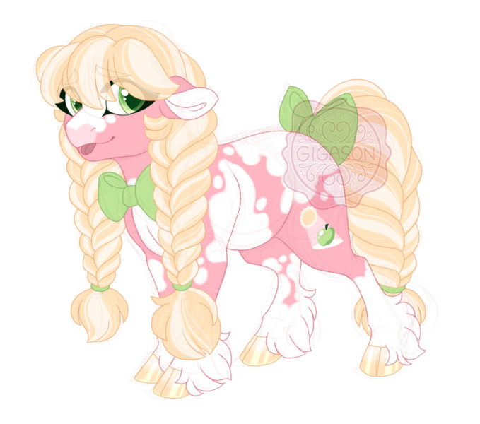 Size: 3057x2700 | Tagged: safe, artist:gigason, derpibooru import, oc, oc:sunlight, earth pony, pony, bow, female, image, magical lesbian spawn, mare, offspring, parent:applejack, parent:sunshine smiles, png, simple background, solo, tail, tail bow, tongue out, transparent background