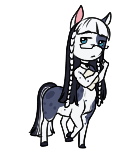 Size: 601x703 | Tagged: safe, artist:blackblood-queen, derpibooru import, oc, oc:clarabelle meadow, unofficial characters only, anthro, centaur, pony, anthro centaur, anthro oc, centaurified, chibi, choker, clothes, commission, digital art, female, glasses, image, mare, muscles, png, shirt, simple background, solo, species swap, transparent background