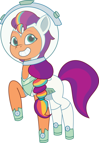Size: 1002x1448 | Tagged: safe, artist:prixy05, derpibooru import, sunny starscout, alicorn, earth pony, pony, g5, my little pony: tell your tale, clothes, costume, female, image, mare, nightmare night costume, png, raised hoof, simple background, solo, spacesuit, transparent background, vector