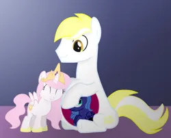 Size: 1024x829 | Tagged: safe, artist:candianmatt, derpibooru import, princess celestia, princess luna, oc, alicorn, earth pony, pony, eyes closed, female, filly, foal, image, internal, jpeg, male, male pregnancy, pregnant, sitting, stallion, x-ray, younger