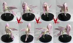 Size: 2021x1200 | Tagged: safe, artist:viistar, derpibooru import, fluttershy, flutter pony, pony, craft, female, image, jpeg, mare, race swap, sculpture, solo, style emulation, the last unicorn