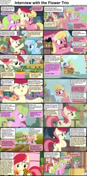 Size: 1282x2590 | Tagged: safe, derpibooru import, edit, edited screencap, screencap, daisy, flower wishes, lily, lily valley, linky, roseluck, shoeshine, spike, twilight sparkle, dragon, earth pony, pony, unicorn, comic:celestia's servant interview, applebuck season, bridle gossip, it isn't the mane thing about you, apple, booth, bread, cake, caption, cart, comic, cs captions, female, flower, flower in hair, flower pot, flower trio, food, hay bale, image, image macro, interview, male, mare, market, pie, png, ponyville, screencap comic, text