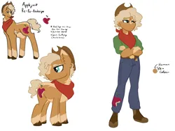 Size: 4000x3000 | Tagged: safe, artist:mushroombuttons1, derpibooru import, applejack, earth pony, pony, equestria girls, alternate design, bandana, crossed arms, female, freckles, image, mare, png, solo, twitterina design