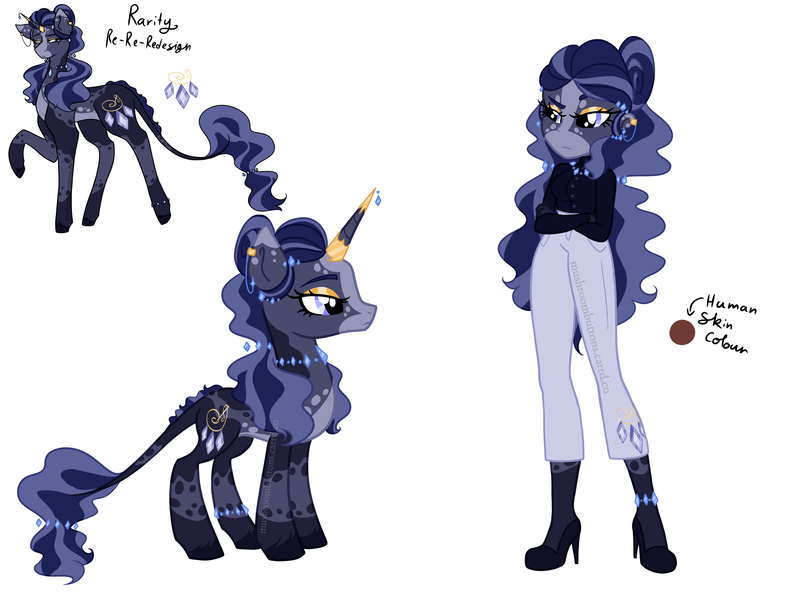Size: 4000x3000 | Tagged: safe, artist:mushroombuttons1, derpibooru import, rarity, pony, unicorn, equestria girls, alternate design, anklet, clothes, crossed arms, female, high heels, horn, horn jewelry, image, jewelry, leonine tail, mare, necklace, png, shoes, simple background, solo, tail, white background