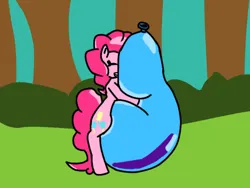 Size: 800x600 | Tagged: safe, artist:looner ultra 125, derpibooru import, pinkie pie, earth pony, pony, balloon, balloon fetish, balloon riding, cuddling, eyes closed, female, fetish, forest, grass, gritted teeth, happy, hug, image, mare, outdoors, png, snuggling, solo, teeth, that pony sure does love balloons, tree