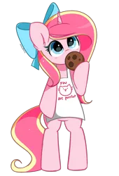 Size: 2196x3222 | Tagged: safe, artist:kittyrosie, derpibooru import, oc, oc:rosa flame, unofficial characters only, pony, semi-anthro, unicorn, apron, clothes, cookie, eating, food, high res, image, png, simple background, transparent background