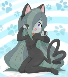 Size: 3065x3433 | Tagged: safe, artist:batipin, derpibooru import, marble pie, human, equestria girls, cute, equestria girls-ified, hair over one eye, image, kuro neko, marblebetes, open mouth, png, tail