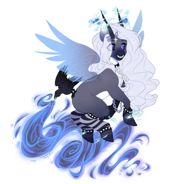 Size: 1500x1500 | Tagged: safe, artist:shady-bush, derpibooru import, oc, bird, original species, raven (bird), scented pony, artificial wings, augmented, horns, image, magic, magic wings, nose piercing, nose ring, piercing, png, simple background, solo, transparent background, wings