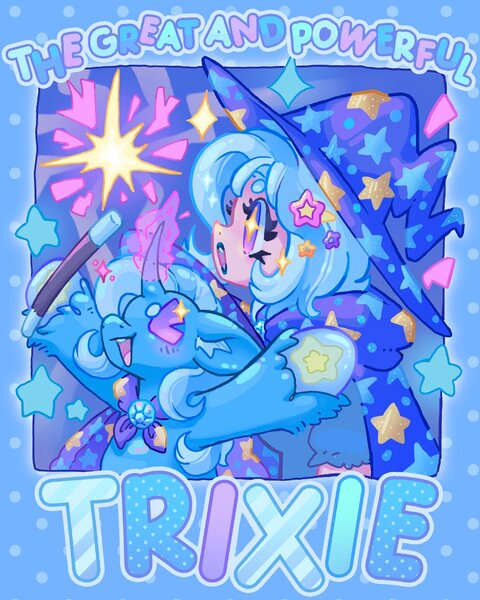 Size: 1639x2048 | Tagged: safe, artist:ibbledribble, derpibooru import, trixie, human, pony, unicorn, alternate versions at source, humanized, image, jpeg, light skin, lipstick