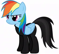 Size: 936x854 | Tagged: artist needed, source needed, safe, derpibooru import, rainbow dash, fanfic:rainbow factory, dyed tail, fanfic art, frown, image, jpeg, rainbow factory dash, solo, tail