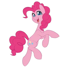 Size: 2400x2700 | Tagged: safe, artist:zeffdakilla, derpibooru import, pinkie pie, earth pony, pony, happy, image, jumping, looking at you, png, raised hoof, raised leg, simple background, smiling, solo, transparent background