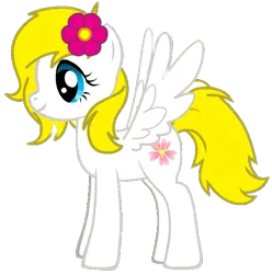 Size: 617x623 | Tagged: safe, artist:hunterbrony101, derpibooru import, oc, oc:clarissa bloom, unofficial characters only, pegasus, pony, pony creator, female, flower, flower in hair, image, png, simple background, solo, transparent background