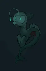 Size: 495x767 | Tagged: semi-grimdark, artist:superderpybot, ponerpics import, oc, unofficial characters only, merpony, aggie.io, image, light, lure, merpony oc, png, simple background, sketch, underwater