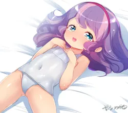 Size: 625x552 | Tagged: suggestive, artist:born-to-die, banned from derpibooru, sweetie belle, human, bed, breasts, child, clothes, delicious flat chest, female, humanized, image, jpeg, lolicon, on bed, stupid sexy sweetie belle, swimsuit, tight clothing, underage