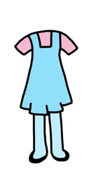 Size: 666x1193 | Tagged: safe, artist:colleenmlp1996, derpibooru import, season 1, aura (g4), clothes, dress, g4, image, light blue half note overalls, overalls, png, shirt, shoes, simple background, tights, white background