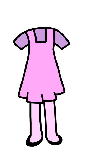 Size: 666x1193 | Tagged: safe, artist:colleenmlp1996, derpibooru import, sweetie belle, season 1, season 3, clothes, dress, g4, image, overalls, pink sweetie belle overalls, png, shirt, shoes, simple background, tights, white background