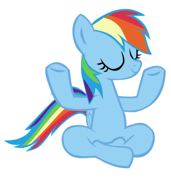 Size: 766x800 | Tagged: safe, artist:benpictures1, ponerpics import, ponybooru import, rainbow dash, pegasus, pony, cute, dashabetes, female, image, inkscape, lotus position, mare, png, simple background, solo, transparent background, vector