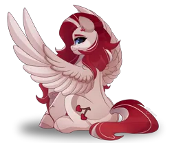 Size: 2400x2000 | Tagged: safe, artist:skyboundsiren, derpibooru import, oc, oc:cherry heart, pegasus, pony, butt, female, image, mare, plot, png, signature, simple background, sitting, smiling, transparent background