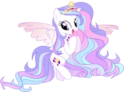 Size: 12185x9014 | Tagged: safe, artist:shootingstarsentry, derpibooru import, oc, oc:celestial jewel, alicorn, changepony, hybrid, pony, absurd resolution, female, image, interspecies offspring, jewelry, mare, offspring, parent:princess celestia, parent:thorax, parents:thoralestia, png, simple background, solo, tiara, transparent background