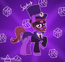 Size: 2100x2013 | Tagged: safe, artist:prismagalaxy514, derpibooru import, ponified, earth pony, eevee, pony, cape, clothes, crossover, gem, hat, image, png, pokémon, solo, sophist, top hat, tuxedo, youtuber