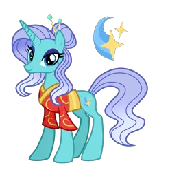 Size: 2688x2712 | Tagged: safe, artist:prismagalaxy514, artist:selenaede, derpibooru import, oc, unofficial characters only, pony, unicorn, beauty mark, bun hairstyle, clothes, gradient mane, image, kimono (clothing), png, redesign, solo