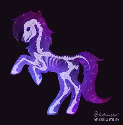 Size: 2585x2623 | Tagged: safe, artist:autumnsfur, derpibooru import, oc, oc:glitter stone, unofficial characters only, earth pony, pony, anatomy, bone, earth pony oc, female, image, logo, mare, png, ribcage, signature, silhouette, simple background, skeleton, skull, solo, standing on two hooves, universe, x-ray