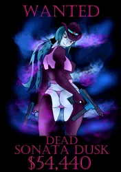 Size: 749x1062 | Tagged: suggestive, artist:foxgearstudios, derpibooru import, sonata dusk, image, jpeg, wanted poster