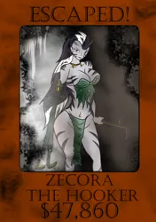 Size: 749x1062 | Tagged: suggestive, artist:foxgearstudios, derpibooru import, zecora, image, jpeg, wanted poster