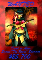 Size: 749x1062 | Tagged: suggestive, artist:foxgearstudios, derpibooru import, sunset shimmer, image, jpeg, wanted poster