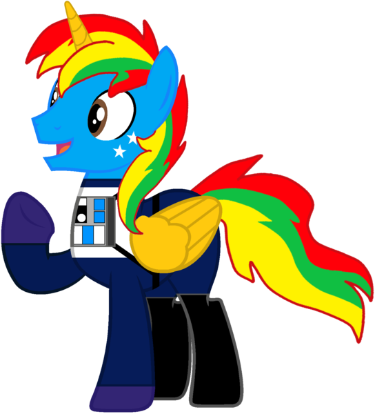 Size: 1515x1671 | Tagged: safe, artist:star-armour95, derpibooru import, oc, oc:shield wing, unofficial characters only, alicorn, clothes, image, lightning squadron, male, png, rebel pilot, simple background, solo, star wars, transparent background, uniform