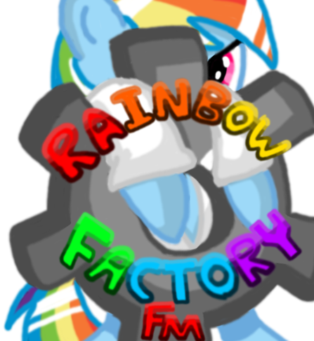 Size: 447x486 | Tagged: safe, artist:mudkip91/tetrahedron, derpibooru import, rainbow dash, fanfic:rainbow factory, clothes, colored text, evil eyes, fanfic art, gears, hanging, icon, image, lab coat, logo, peeking, png, rainbow factory dash, reflection, shading, simple background, text, transparent background