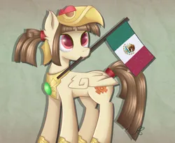 Size: 1220x1000 | Tagged: safe, artist:kat glitty, derpibooru import, oc, oc:tailcoatl, ponified, pegasus, pony, aztec, image, mexican, mexican flag, mexico, nation ponies, png, solo