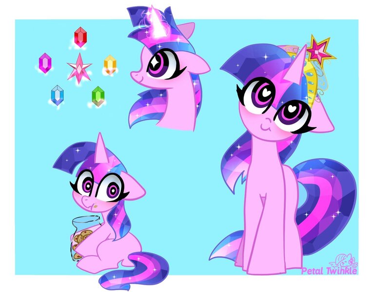 Size: 1525x1195 | Tagged: safe, artist:petaltwinkle, derpibooru import, twilight sparkle, crystal pony, pony, unicorn, big crown thingy, blue background, cookie, cookie jar, crystallized, cute, element of generosity, element of honesty, element of kindness, element of laughter, element of loyalty, element of magic, elements of harmony, eye clipping through hair, female, filly, filly twilight sparkle, floppy ears, food, heart, heart eyes, image, jewelry, jpeg, looking at you, mare, regalia, signature, simple background, smiling, smiling at you, solo, starry eyes, twiabetes, unicorn twilight, wingding eyes, younger