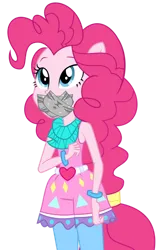 Size: 2512x3940 | Tagged: safe, artist:limedazzle, derpibooru import, edit, pinkie pie, equestria girls, legend of everfree, gag, image, png, simple background, solo, tape, tape gag, transparent background