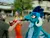 Size: 2000x1500 | Tagged: safe, derpibooru import, princess ember, anthro, dragon, human, blurry background, clothes, convention, cosplay, costume, cute, female, furry, fursuit, galacon, gloves, image, indoors, irl, irl human, jpeg, leaf blower, orange eyes, photo, solo