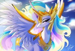Size: 1880x1280 | Tagged: artist needed, source needed, safe, derpibooru import, princess celestia, alicorn, female, horn, image, mane, png, solo, wings