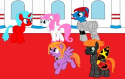 Size: 3764x2381 | Tagged: safe, artist:brightstar40k, derpibooru import, oc, oc:flora, oc:lilith, oc:nightbane, oc:sweetie peach, oc:wild buster, alicorn, earth pony, flutter pony, pegasus, unicorn, alicorn oc, earth pony oc, flutter pony oc, horn, image, pegasus oc, png, princess, unicorn oc, wings