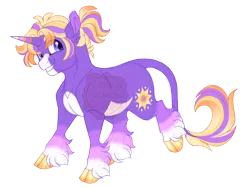 Size: 3600x2700 | Tagged: safe, artist:gigason, derpibooru import, oc, oc:sunset spiral, unofficial characters only, pony, unicorn, cloven hooves, image, magical lesbian spawn, male, obtrusive watermark, offspring, parent:sunshine smiles, parent:twilight sparkle, png, simple background, solo, stallion, transparent background, unshorn fetlocks, watermark